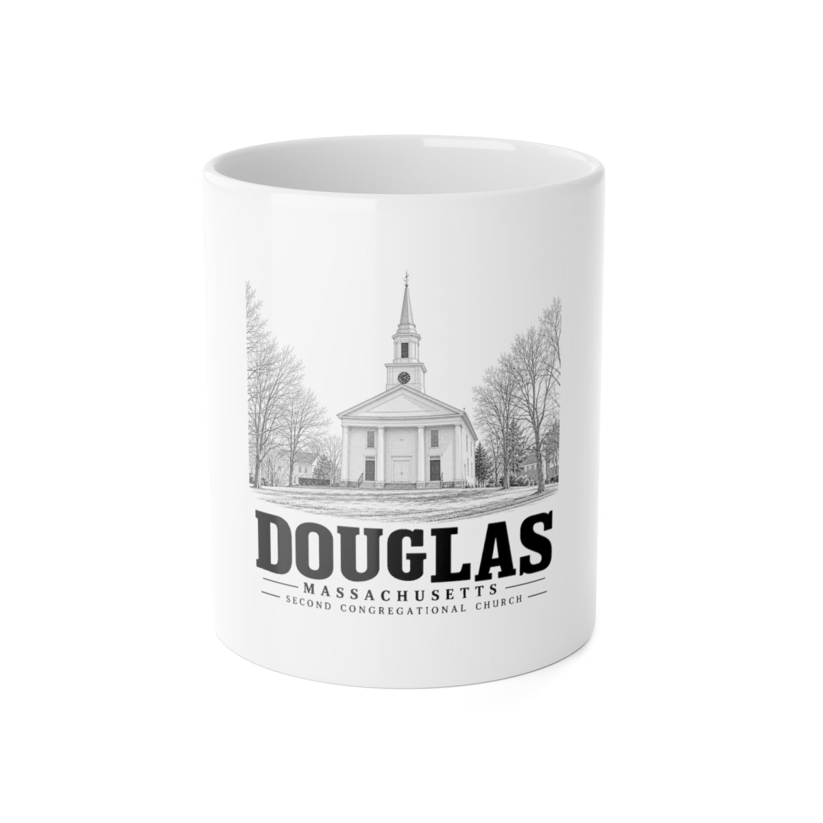Douglas Second Congregational Church 11 oz Ceramic Mug - White - front product view