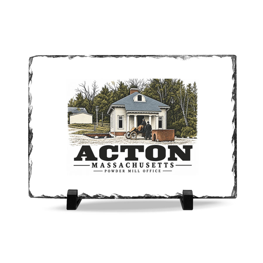 Illustrated Powder Mill Office in Acton on slate desk plaque