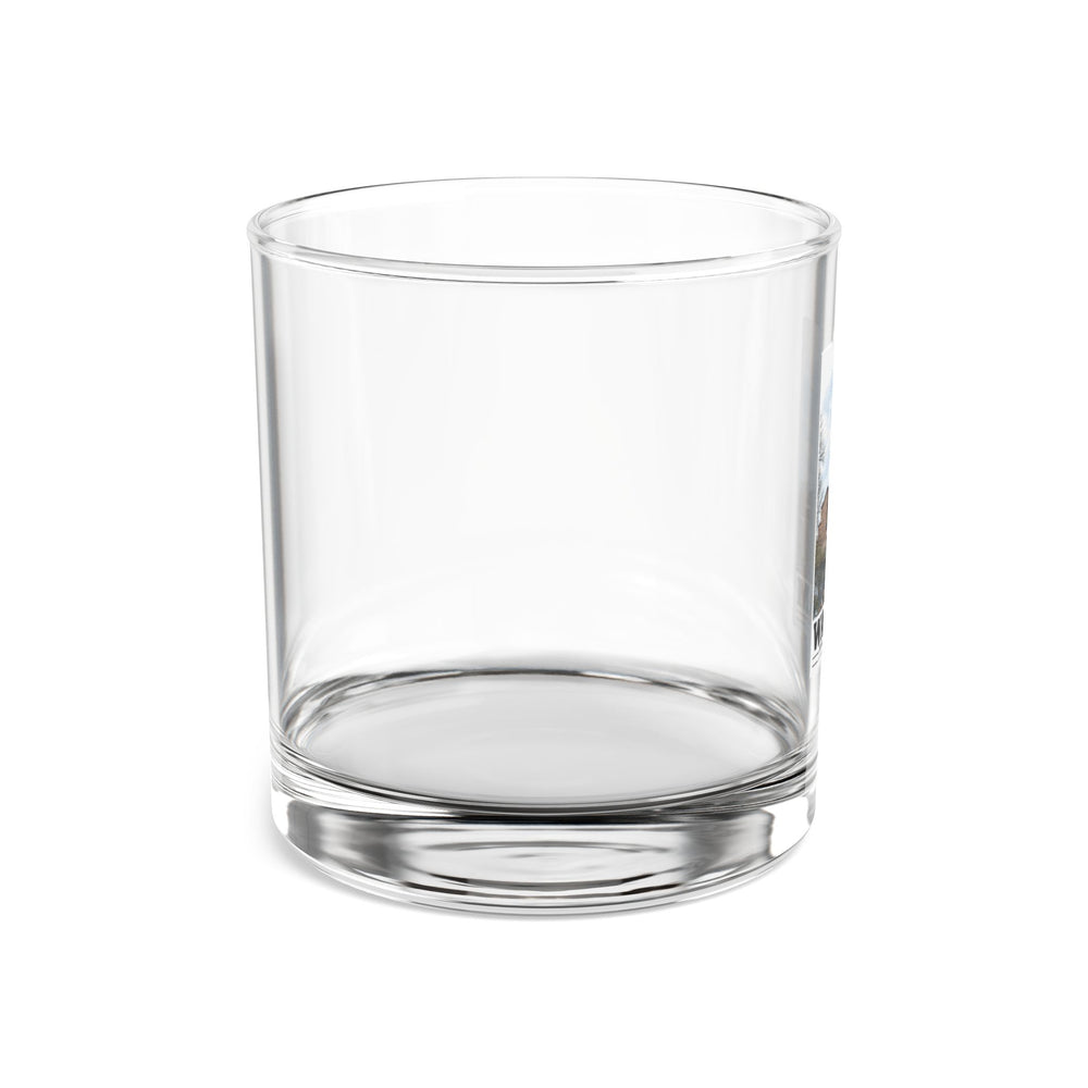 Illustrated Boston Manufacturing Company in Waltham on rocks glass