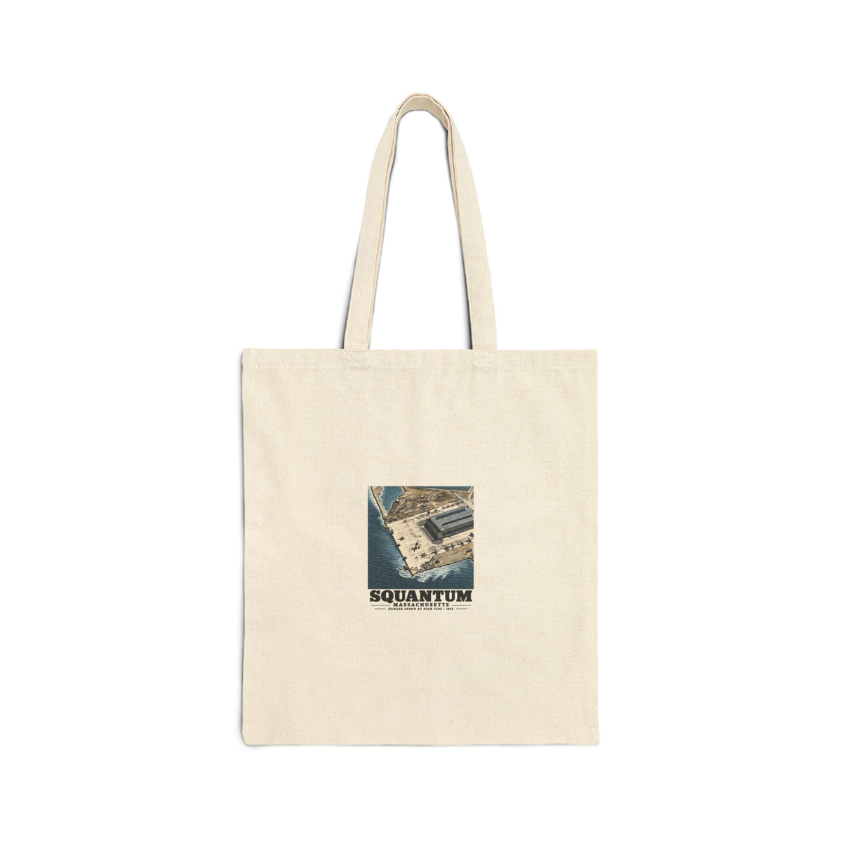 NAS Squantum at high tide Natural Heavy Canvas Tote - Boston Harbor