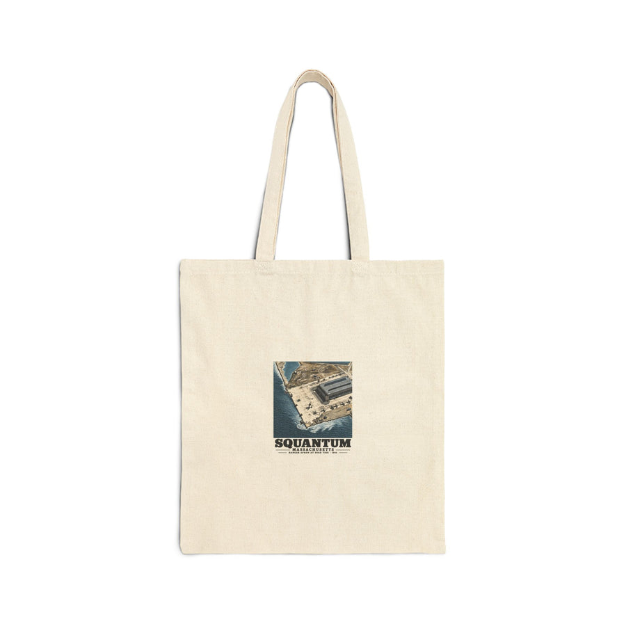 NAS Squantum at high tide Natural Heavy Canvas Tote - Boston Harbor