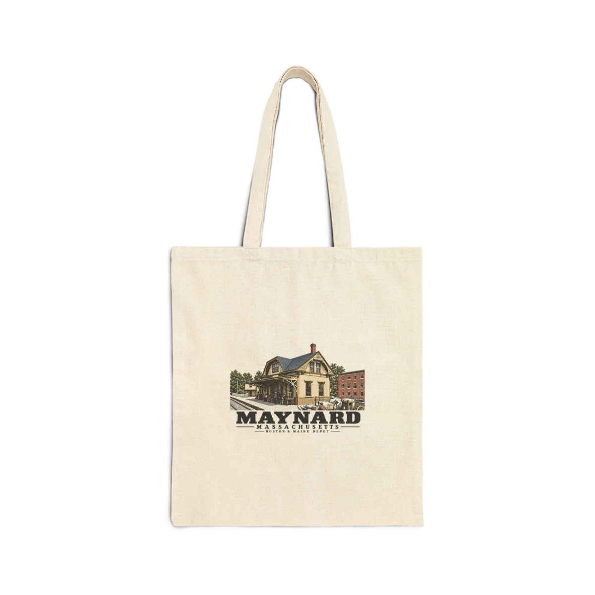 Boston & Maine Depot Natural + Black Heavy Canvas Tote - Assabet Valley Goods