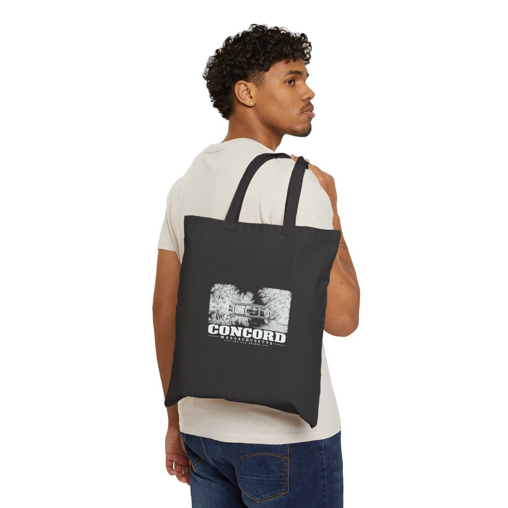 The Old Bridge Natural + Black Heavy Canvas Tote - Assabet Valley Goods
