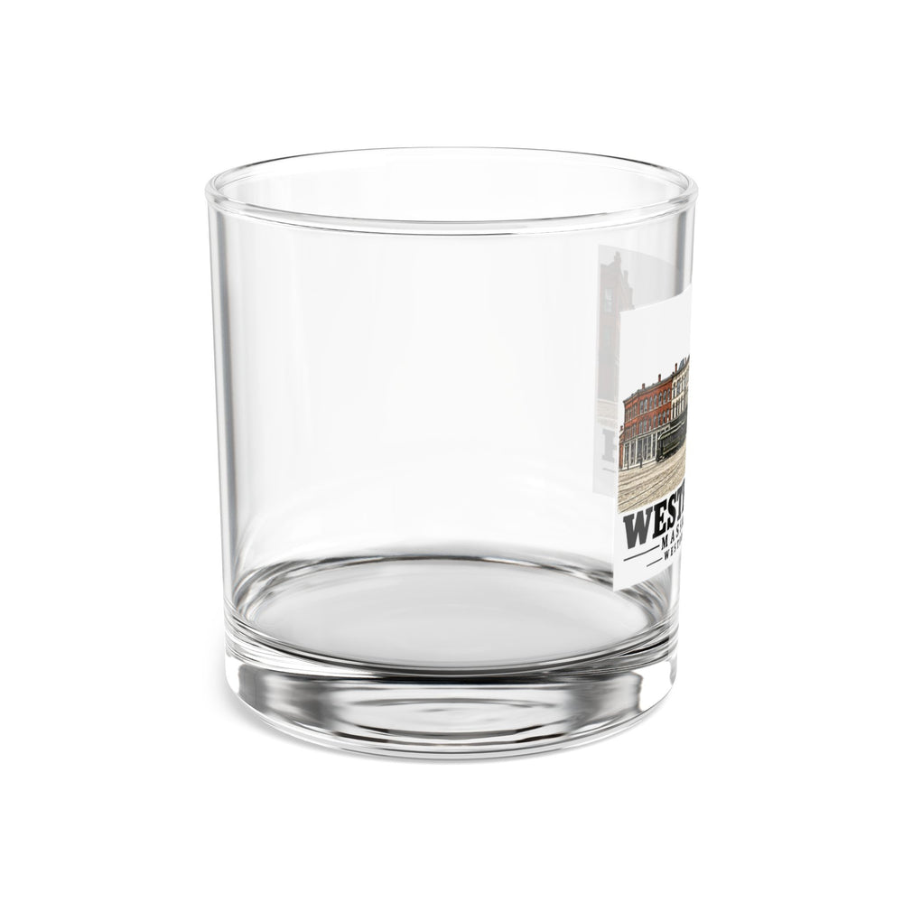 Illustrated Westborough Square in Westborough on rocks glass