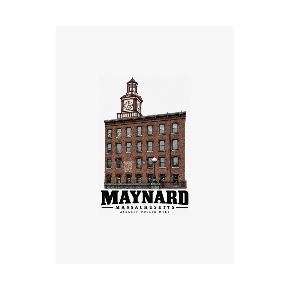 Illustrated Assabet Woolen Mill in Maynard on unframed matte poster