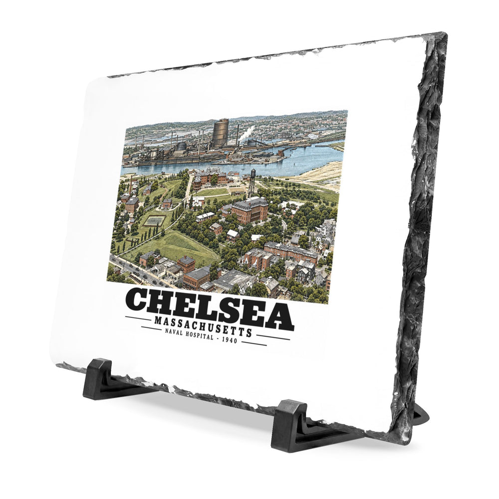 Naval Hospital Chelsea 7 × 11 in Slate Desk Plaque - Boston Harbor