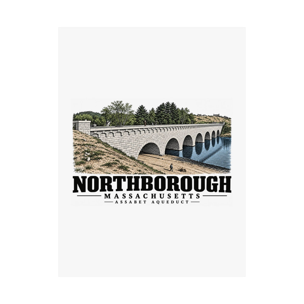 Illustrated Assabet Aqueduct in Northborough on unframed matte poster