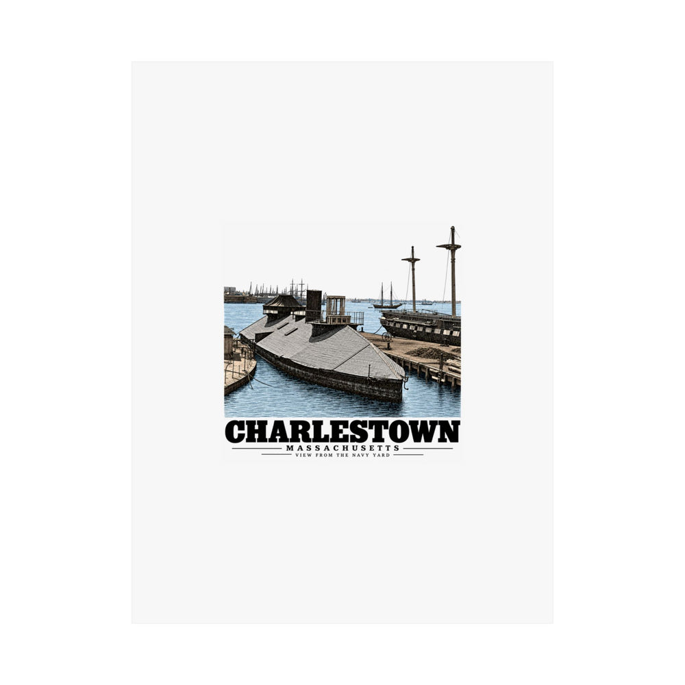 Front view of 18 x 24 inch unframed matte Navy Yard waterfront poster on white background