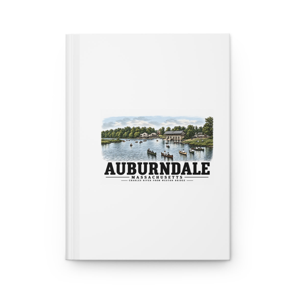 The Charles River from Weston Bridge, Auburndale, Mass. Matte Hardcover Journal - Charles River
