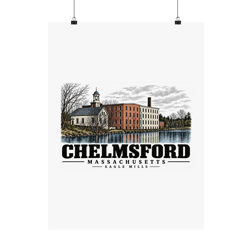 18 x 24 front of Eagle Mills matte poster, Chelmsford, Massachusetts.