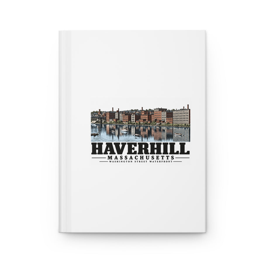 Haverhill Washington Street factory waterfront Matte Hardcover Journal - Merrimack Valley Goods