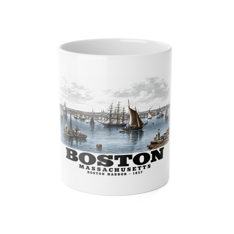 Boston 11 oz White Ceramic Mug - Boston Harbor