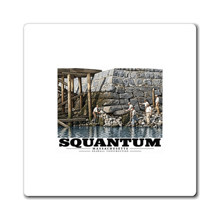 Repairing seawall near administration Building, Squantum 4 in Magnet - Boston Harbor