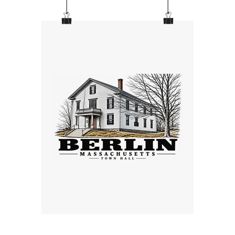 Illustrated Town Hall in Berlin on unframed matte poster