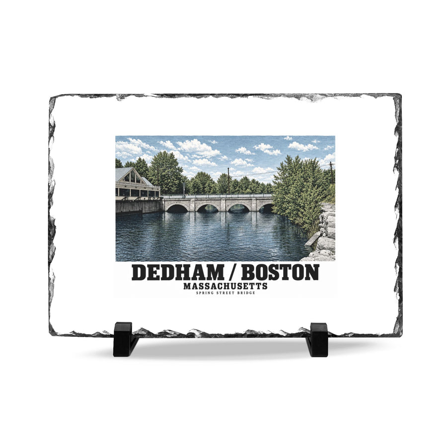 Spring Street Bridge western arches (HAER MA-95-2, 1990) 7 × 11 in Slate Desk Plaque - Charles River