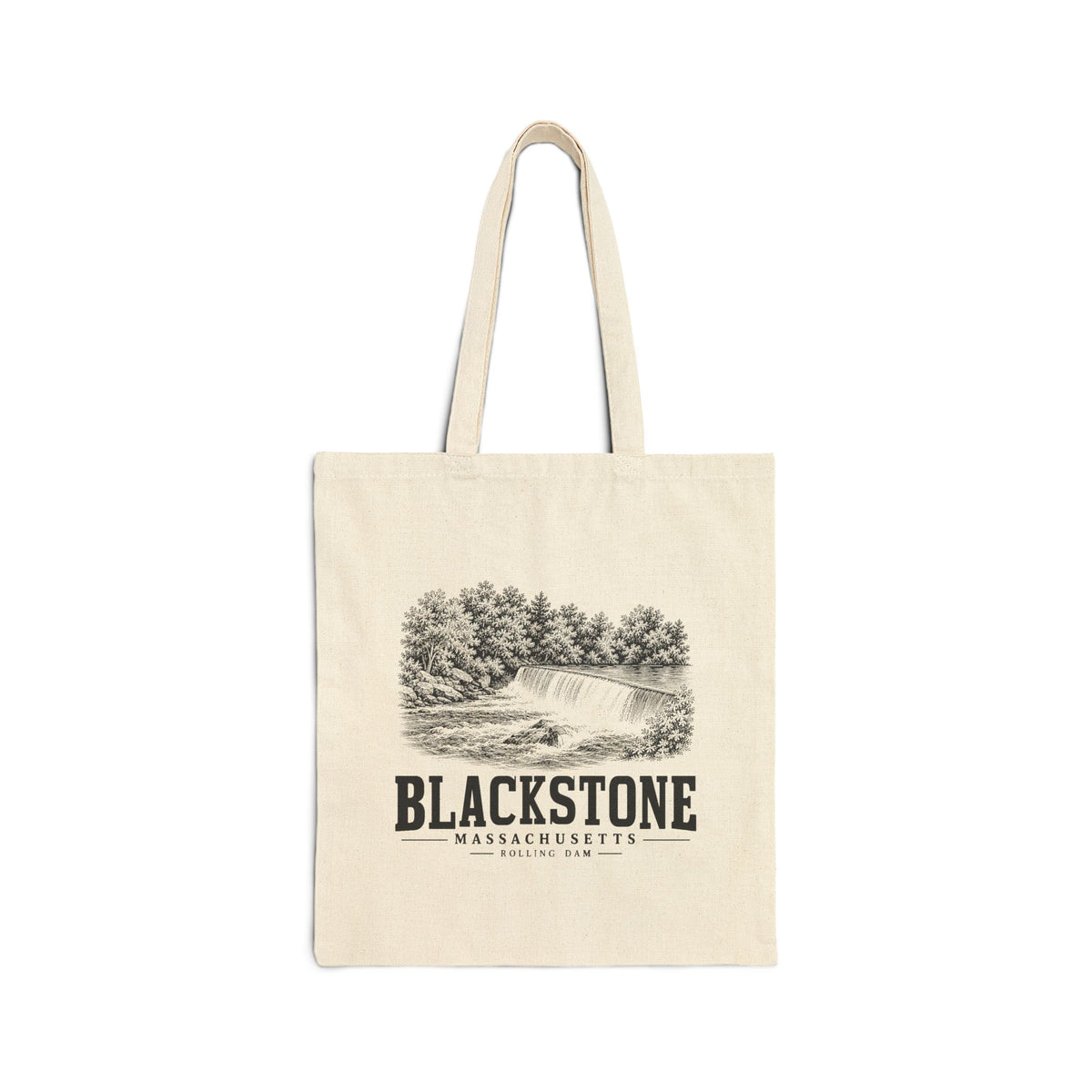 Blackstone Rolling Dam Heavy Canvas Tote in Natural — front view