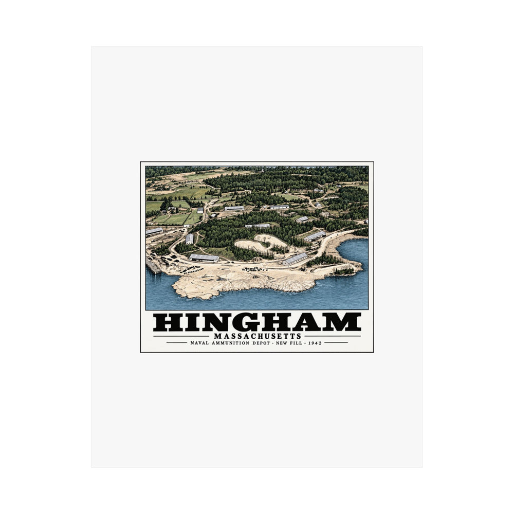 Construction progress New fill USNAD, Hingham, MA Matte Heritage Poster — 11 × 14 and 18 × 24 in - Boston Harbor