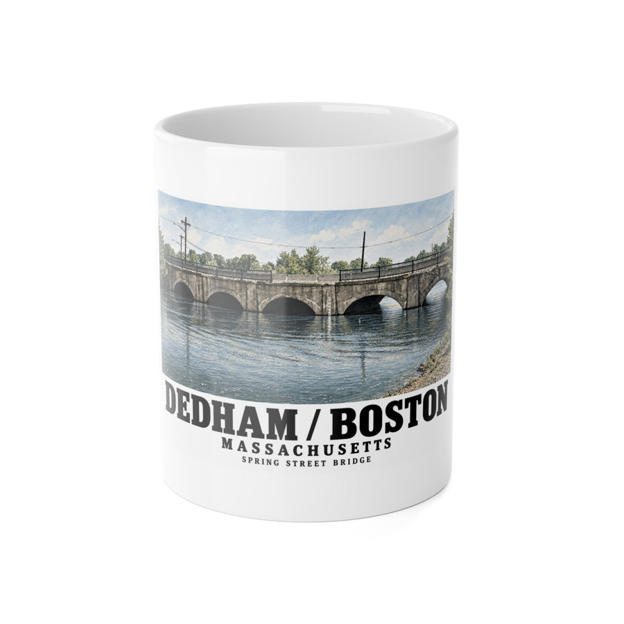 Spring Street Bridge north elevation (HAER MA-95-4, 1990) 11 oz White Ceramic Mug - Charles River