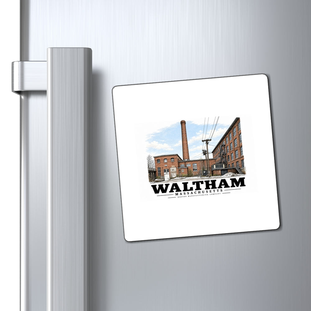Illustrated Boston Manufacturing Company in Waltham on square magnet