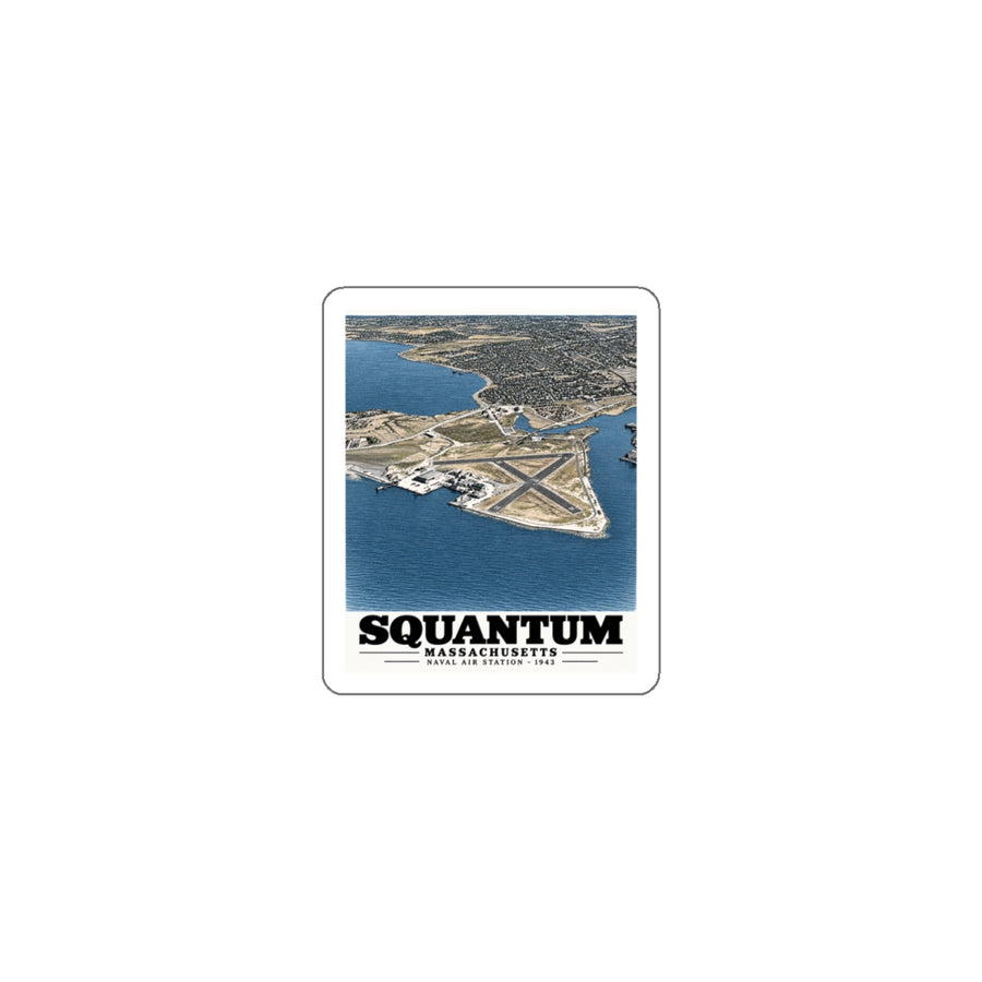 U.S. Naval Air Station, Squantum, MA 4 in White Die-Cut Sticker - Boston Harbor