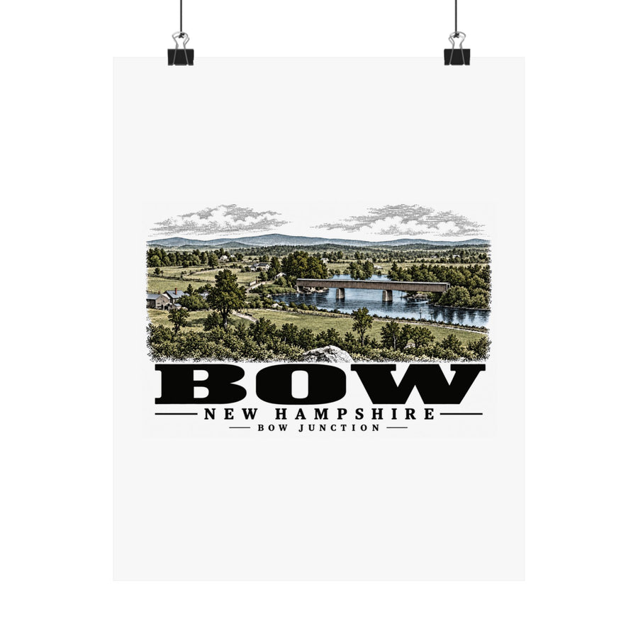 11 x 14 front of Bow Junction Covered Railroad Bridge matte poster, Bow, New Hampshire.