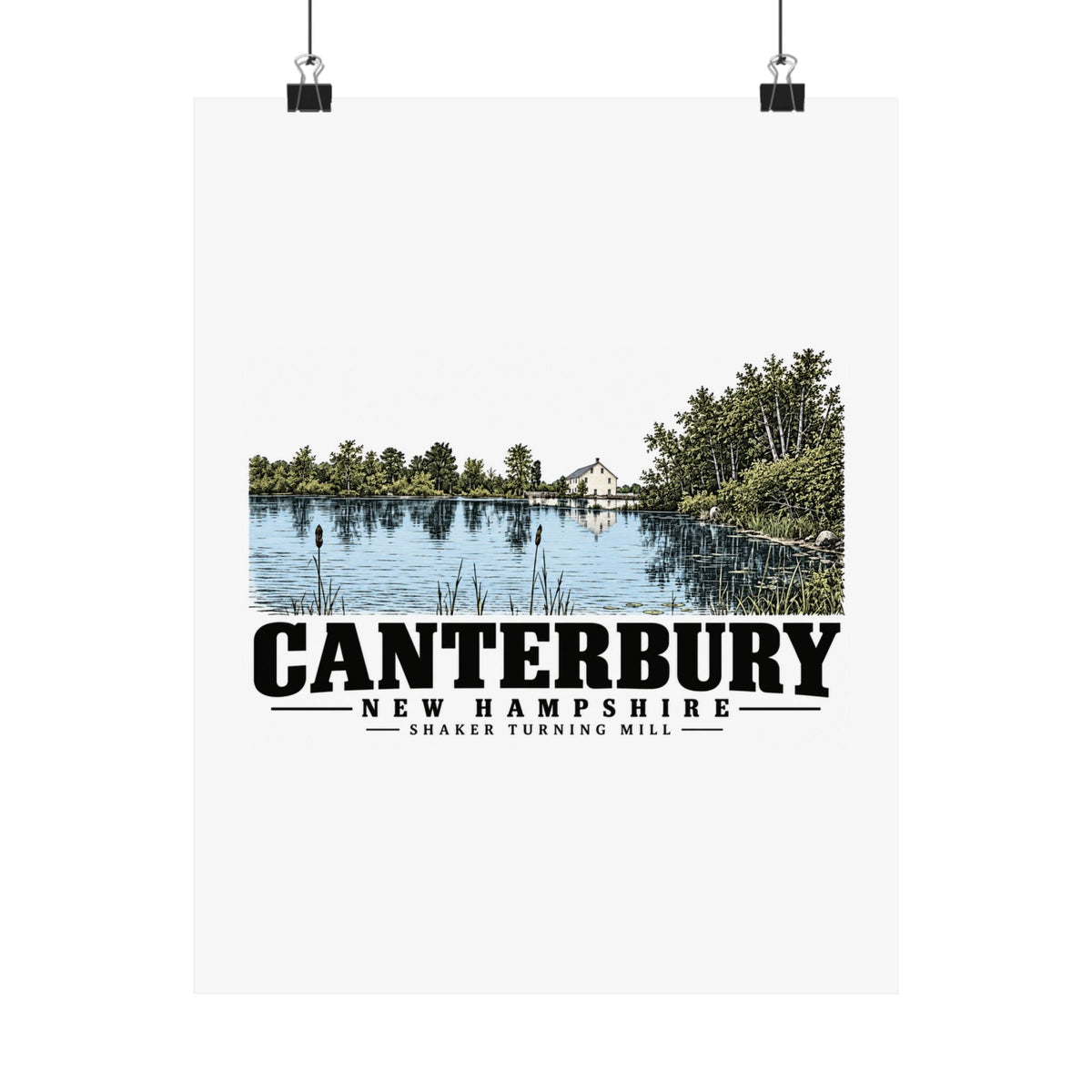 11 x 14 front of Shaker Turning Mill matte poster, Canterbury, New Hampshire.