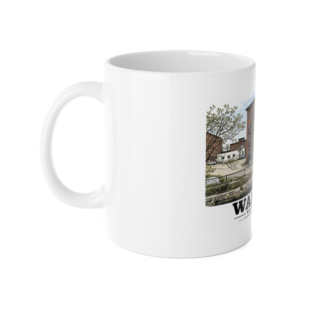 Illustrated Boston Manufacturing Company in Waltham on ceramic mug