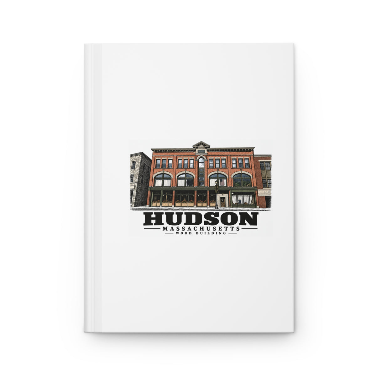 Illustrated Wood Building in Hudson on matte hardcover journal