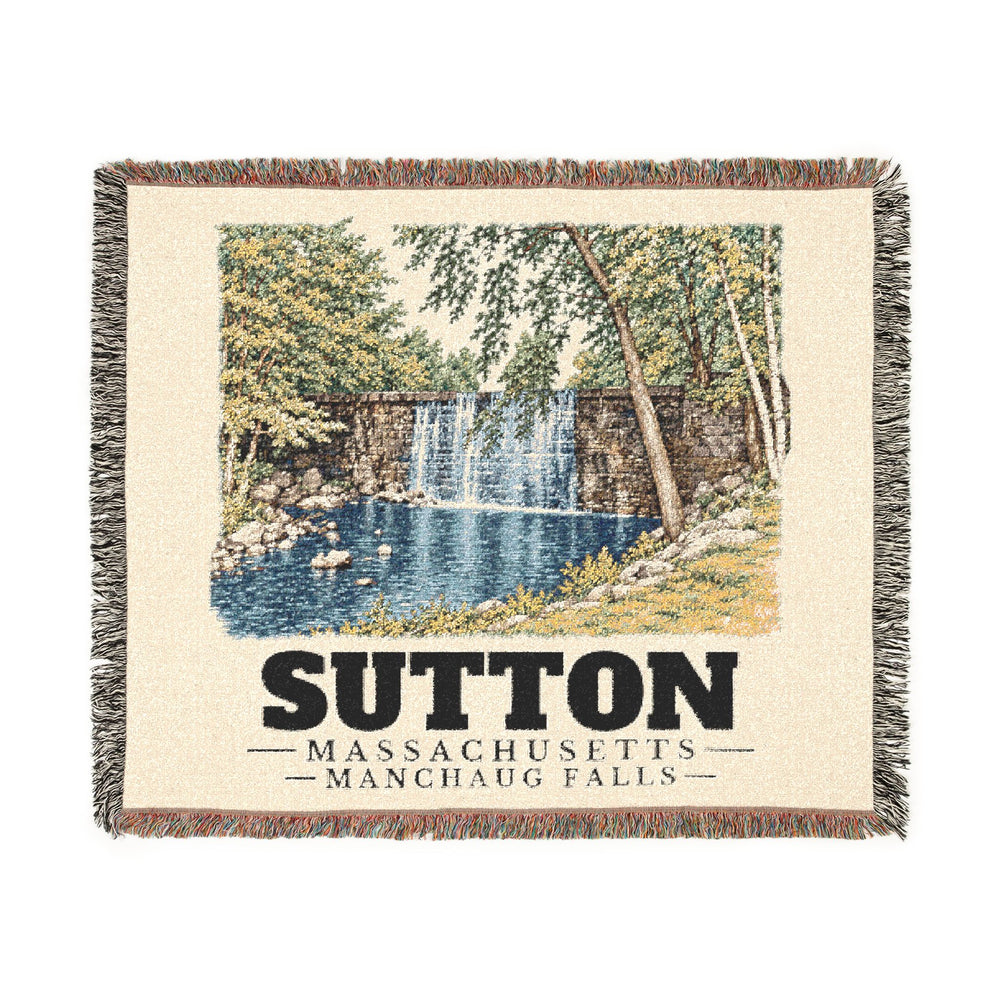 Manchaug Falls — Sutton, Massachusetts woven blanket, product view 1