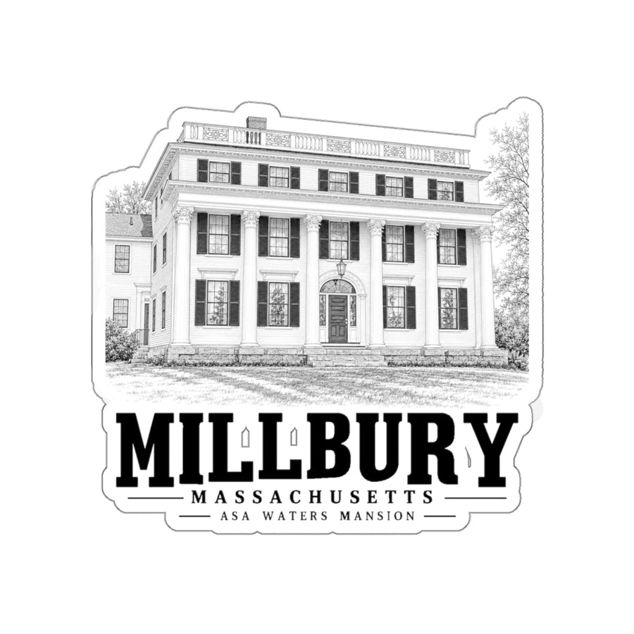 Millbury Asa Waters Mansion 4 in Die-Cut Sticker - Default - front product view