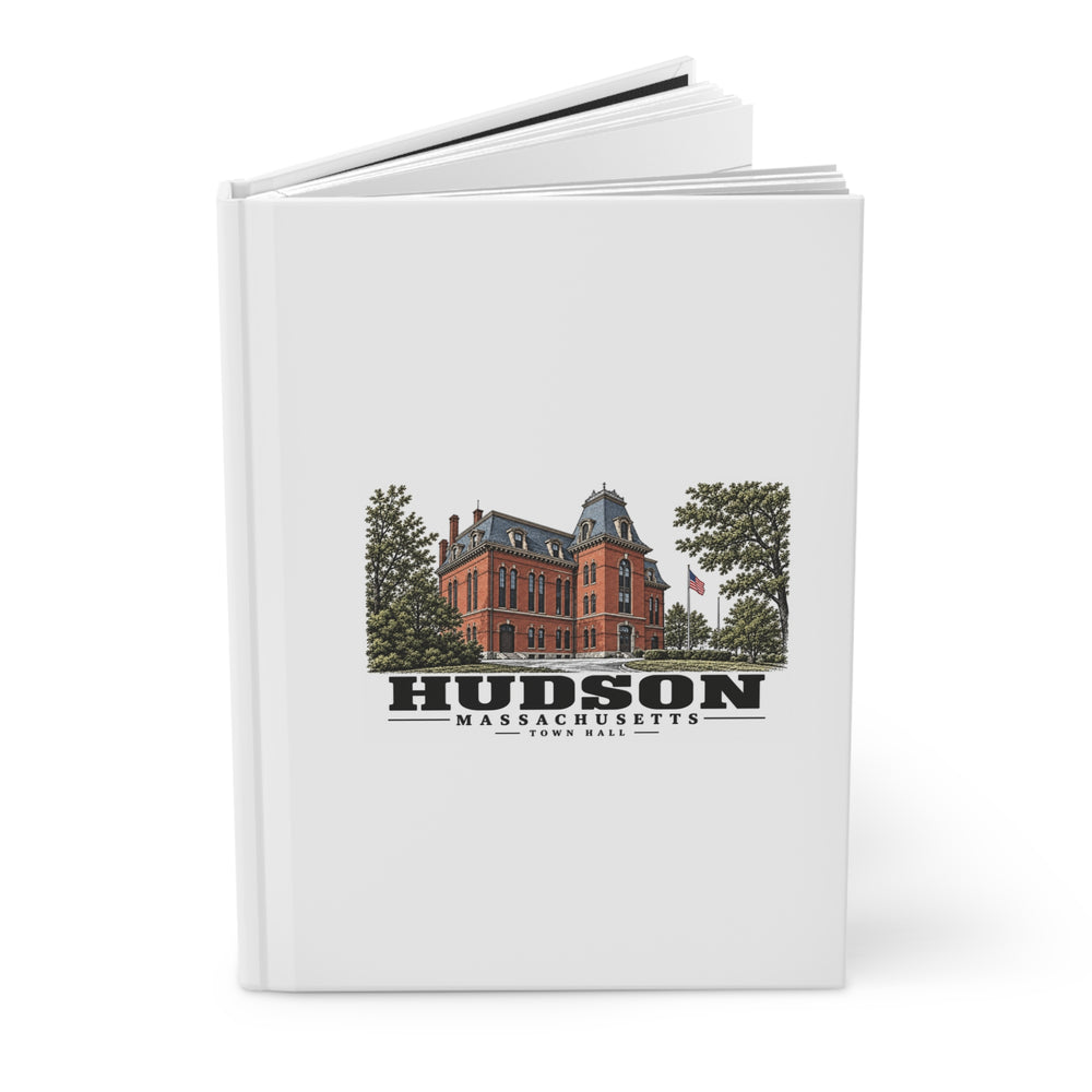 Illustrated Town Hall in Hudson on matte hardcover journal
