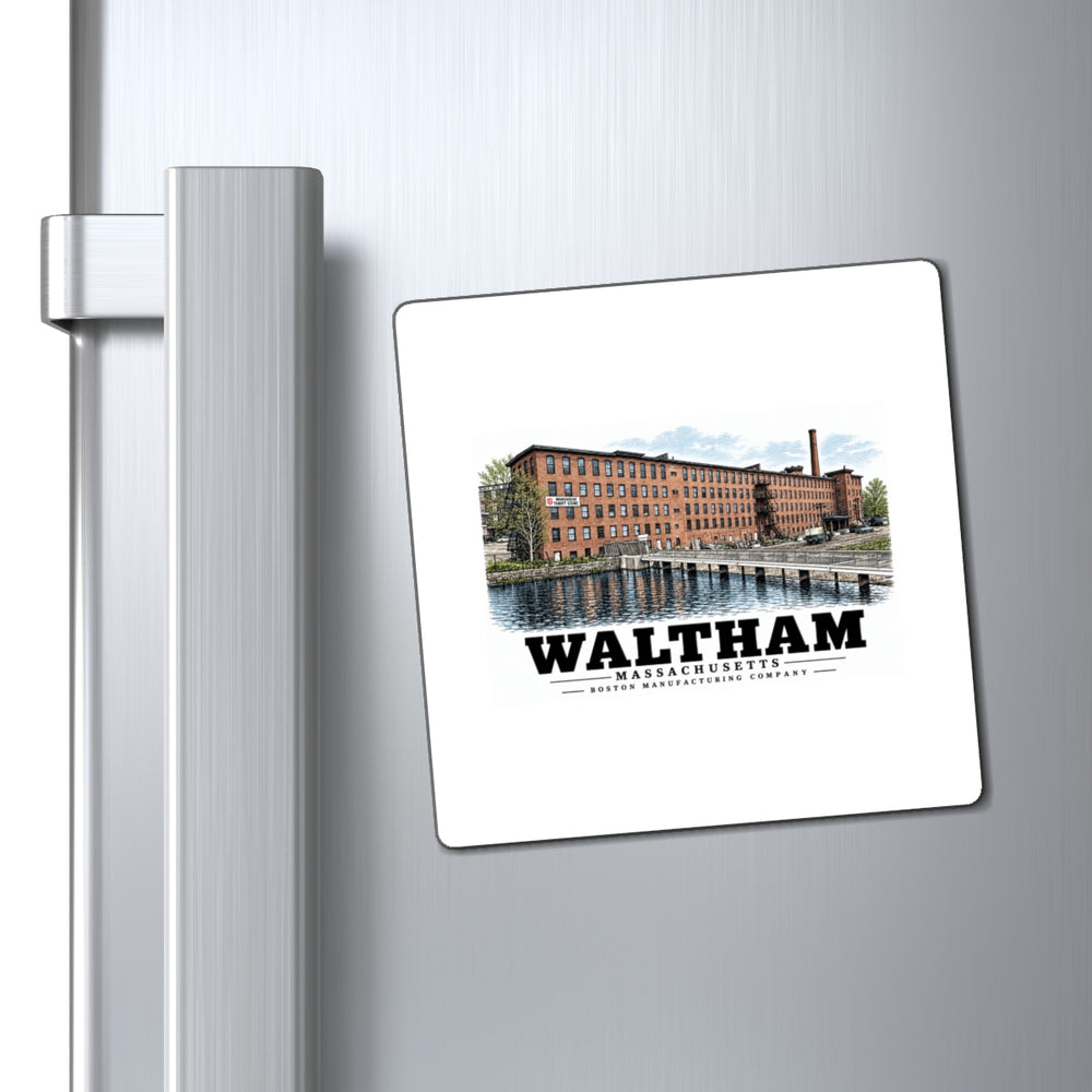 Illustrated Boston Manufacturing Company in Waltham on square magnet