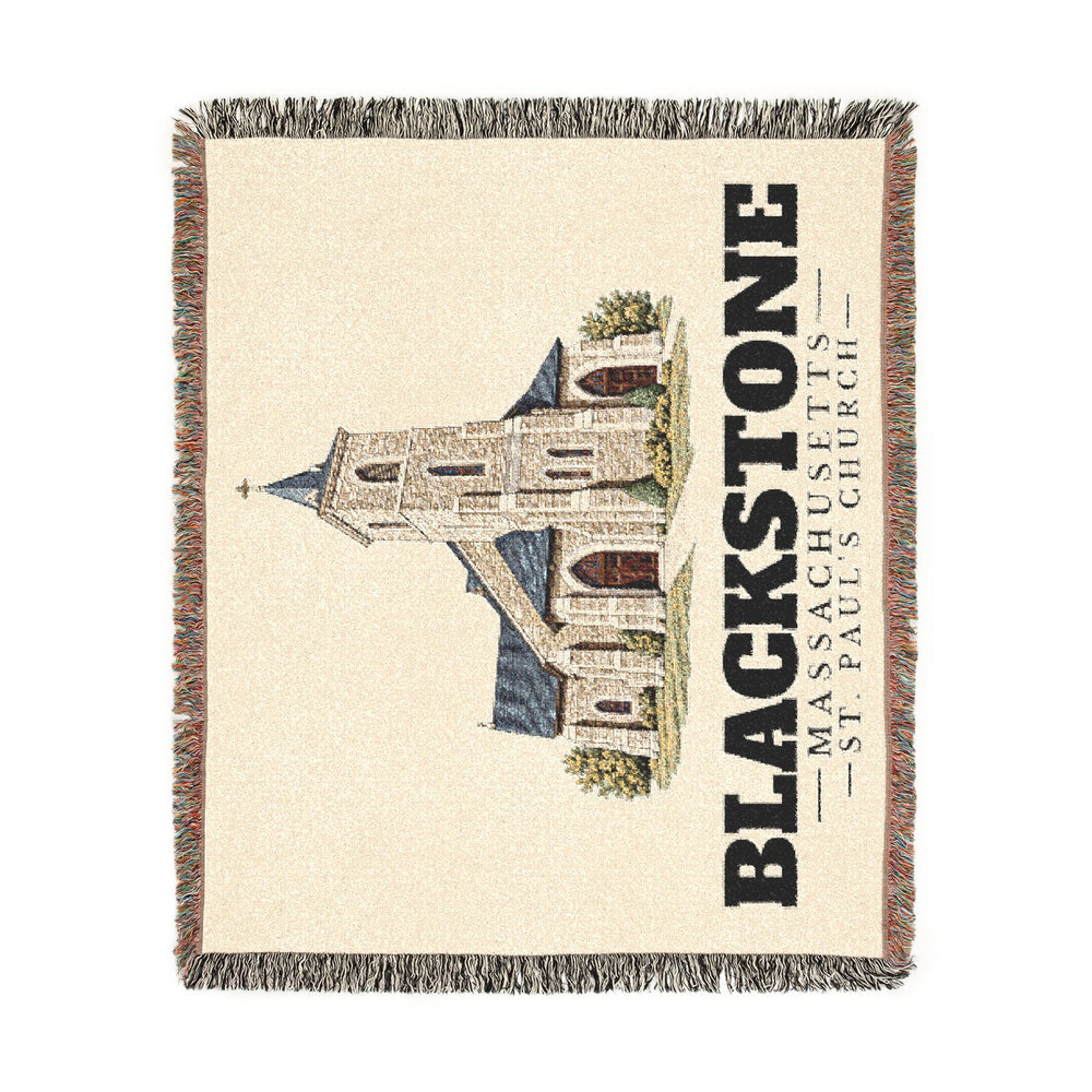 St. Paul's Church — Blackstone, Massachusetts woven blanket, product view 2