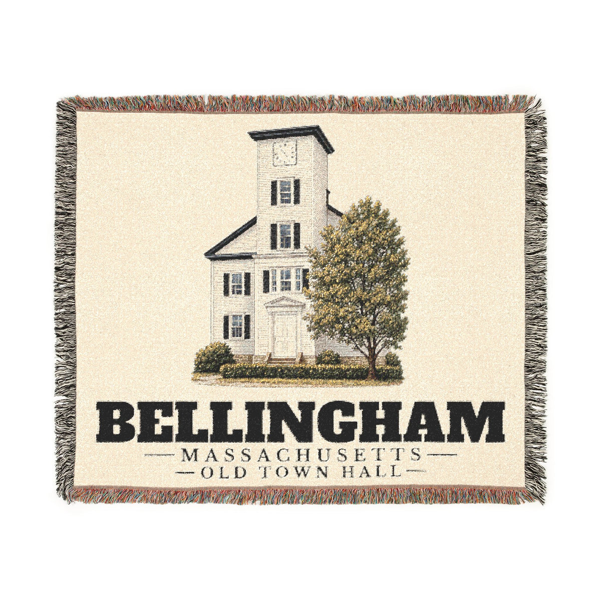 Old Town Hall — Bellingham, Massachusetts Woven Blanket