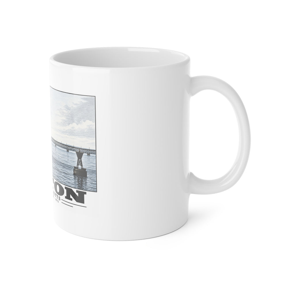 Long Island 11 oz White Ceramic Mug - Boston Harbor