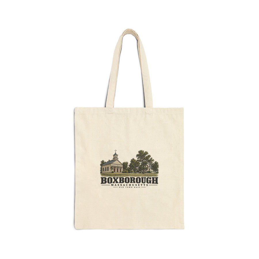Old Town Hall Natural + Black Heavy Canvas Tote - Assabet Valley Goods