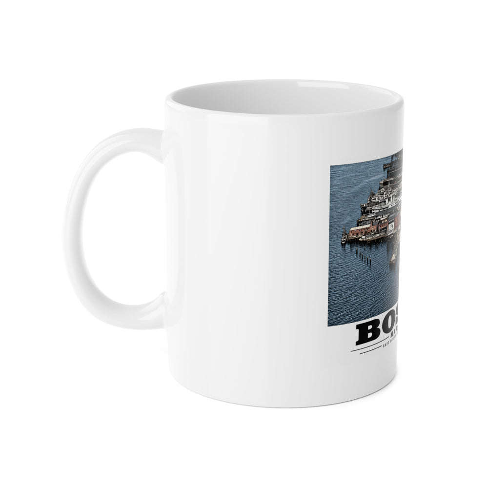 Maritime Coal Co., East Boston, MA -from South 1000 ft. 11 oz White Ceramic Mug - Boston Harbor