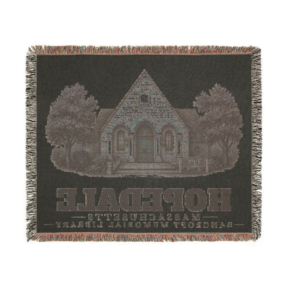 Bancroft Memorial Library — Hopedale, Massachusetts woven blanket, product view 3