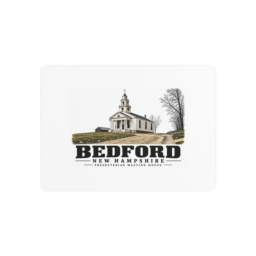 Bedford Presbyterian Meeting-House 7 x 5 in Horizontal Metal Wall Art - Merrimack Valley Goods