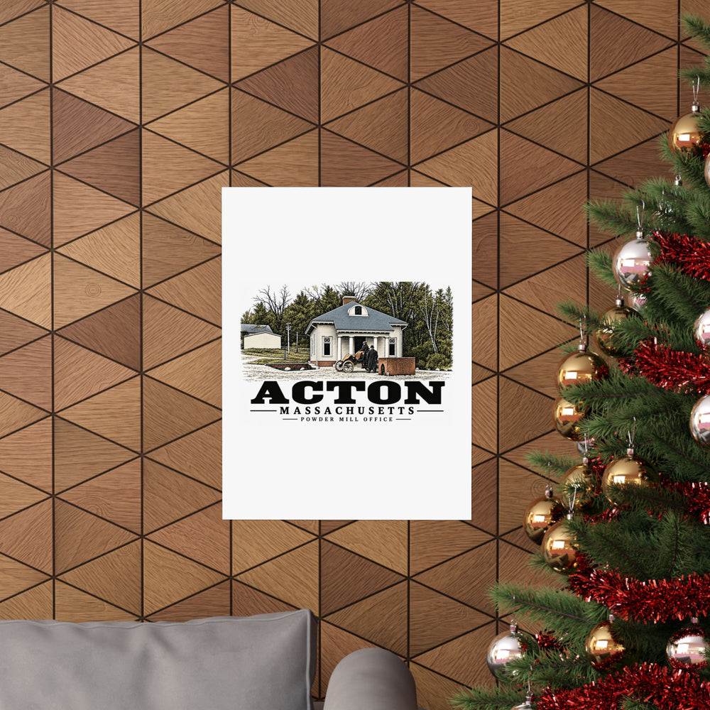Illustrated Powder Mill Office in Acton on unframed matte poster