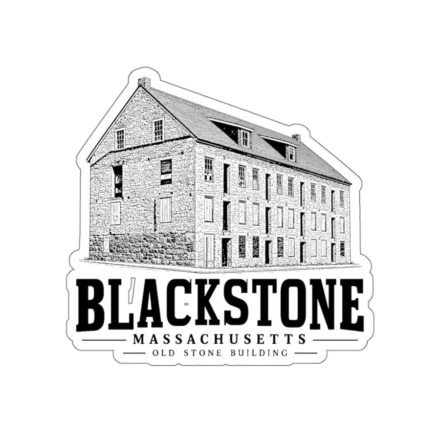 Blackstone Old Stone Building 4 in Die-Cut Sticker in White — front view