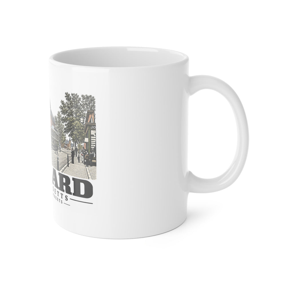 Illustrated Main & Nason Streets in Maynard on ceramic mug