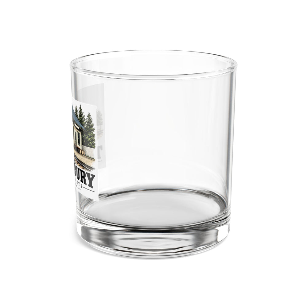 Tewksbury Centre railroad station, Tewksbury illustration on 10 oz rocks glass — left side view