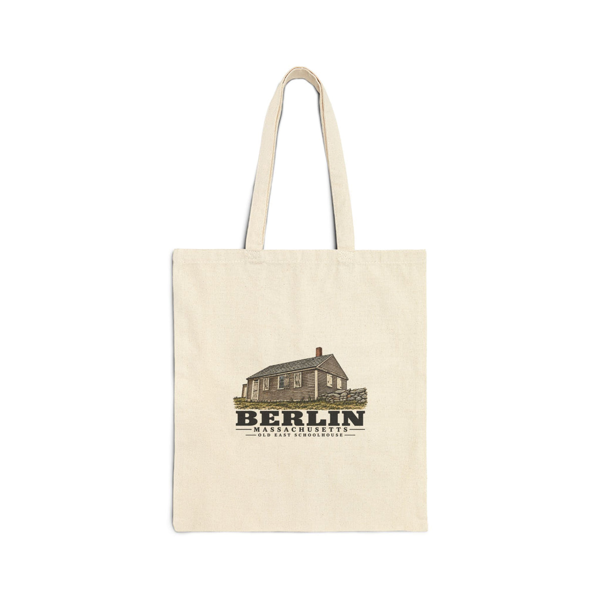 Old East Schoolhouse Natural + Black Heavy Canvas Tote - Assabet Valley Goods