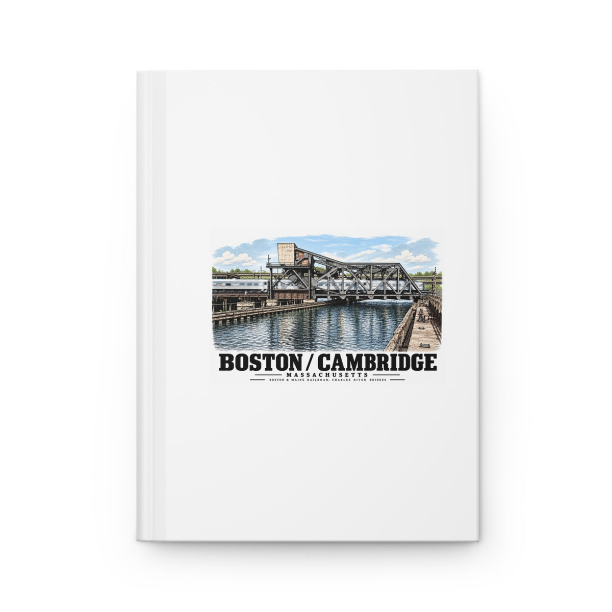 1.  GENERAL VIEW SHOWING BRIDGE IN 'CLOSED' POSITION - Boston & Maine Railroad, Charles River Bridges, Charles River, North Station vicinity, Boston, Suffolk County, MA Matte Hardcover Journal -...