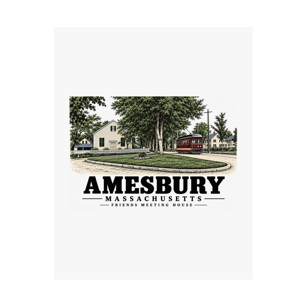 11 x 14 unclipped front of Friends Meeting House matte poster, Amesbury, Massachusetts.