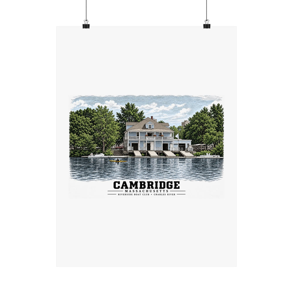 Riverside Boat Club, 769 Memorial Drive Matte Heritage Poster — 11 × 14 and 18 × 24 in - Charles River