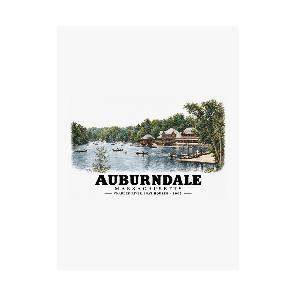 Norumbega Park shore, Charles River Lakes District, Auburndale Matte Heritage Poster — 11 × 14 and 18 × 24 in - Charles River