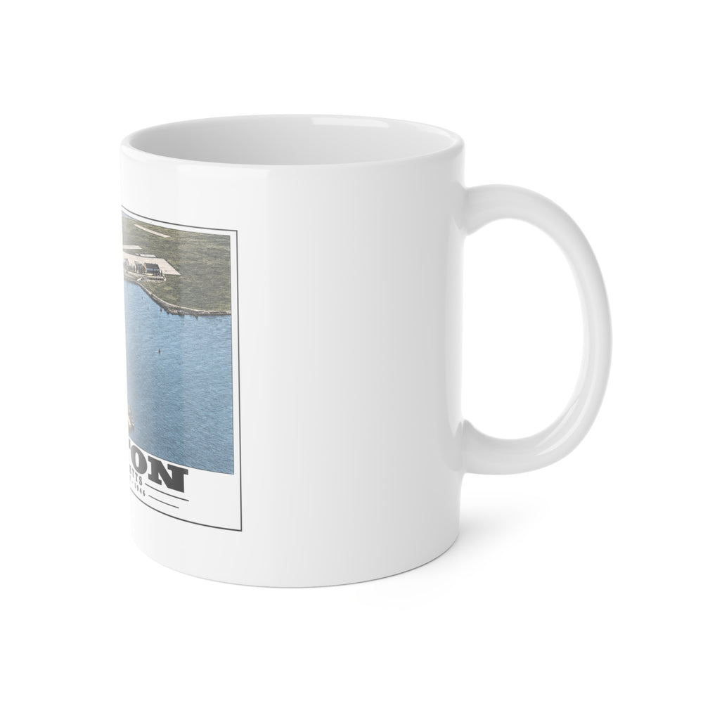 Fuel Depot 11 oz White Ceramic Mug - Boston Harbor