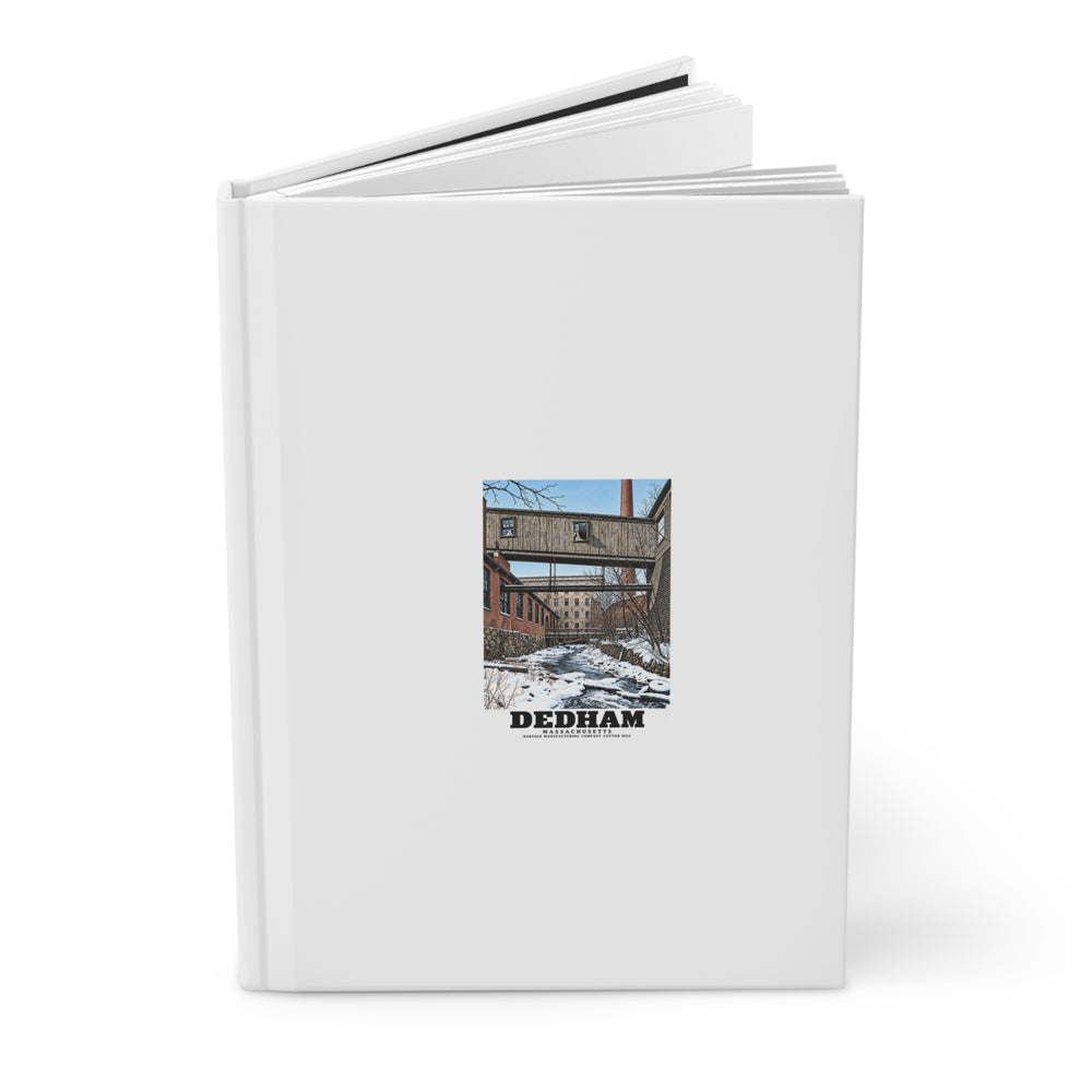 Illustrated Norfolk Manufacturing Company Cotton Mill in Dedham on matte hardcover journal